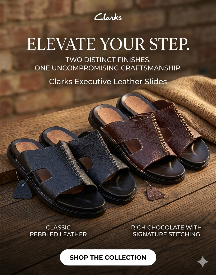 Clarks Executive Leather Slides