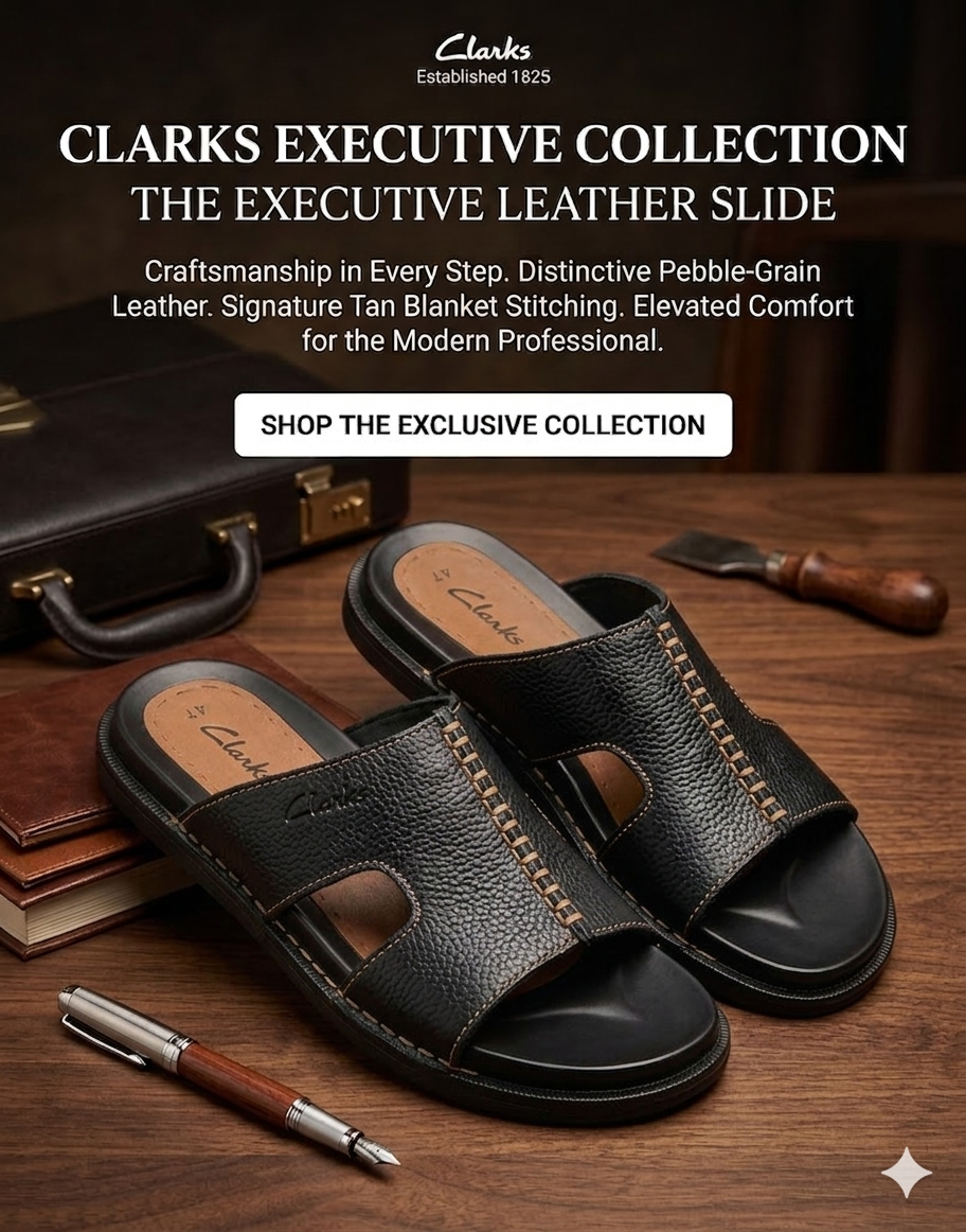 Clarks Executive Leather Slides - Image 4