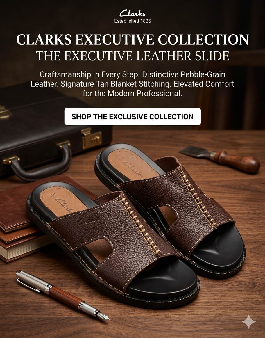 Clarks Executive Leather Slides - Image 5