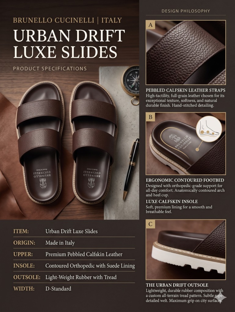 Brunello Urban Drift Luxe Slides - Image 11