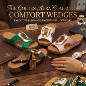 Golden Aura Comfort Wedges ✨