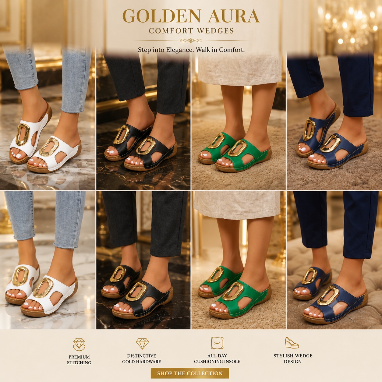Golden Aura Comfort Wedges ✨ - Image 16
