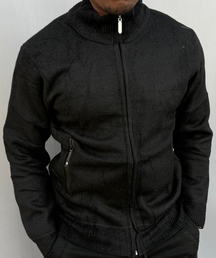 TITAN LUXE™ Executive Ribbed Knit Zip Jacket - Image 8