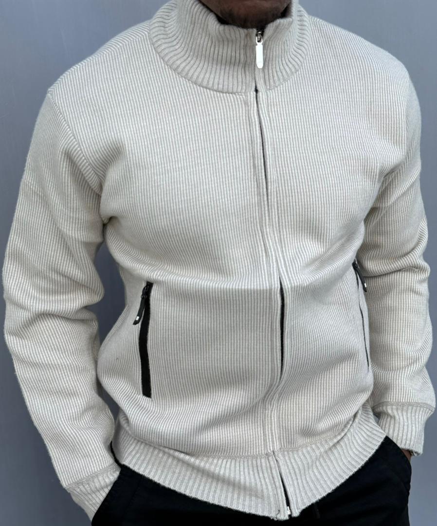 TITAN LUXE™ Executive Ribbed Knit Zip Jacket - Image 10