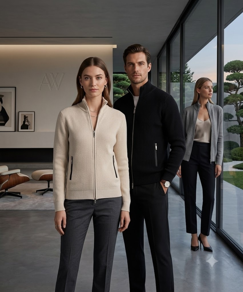 TITAN LUXE™ Executive Ribbed Knit Zip Jacket - Image 4