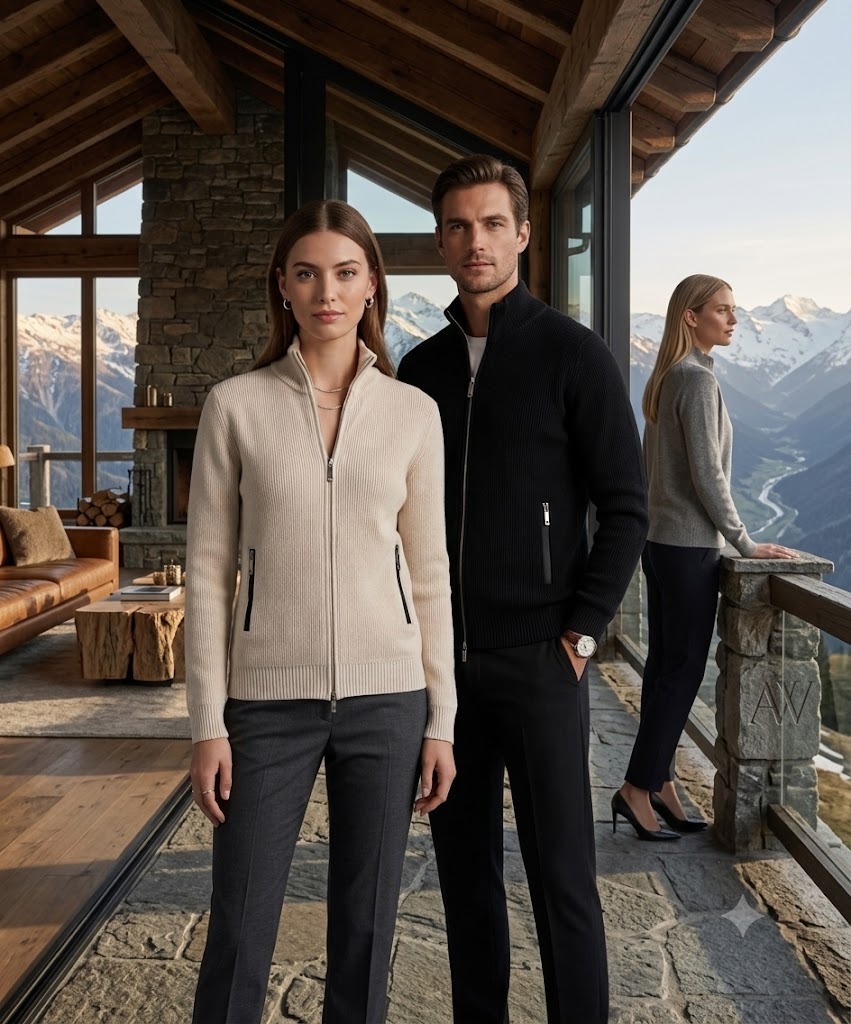 TITAN LUXE™ Executive Ribbed Knit Zip Jacket - Image 3