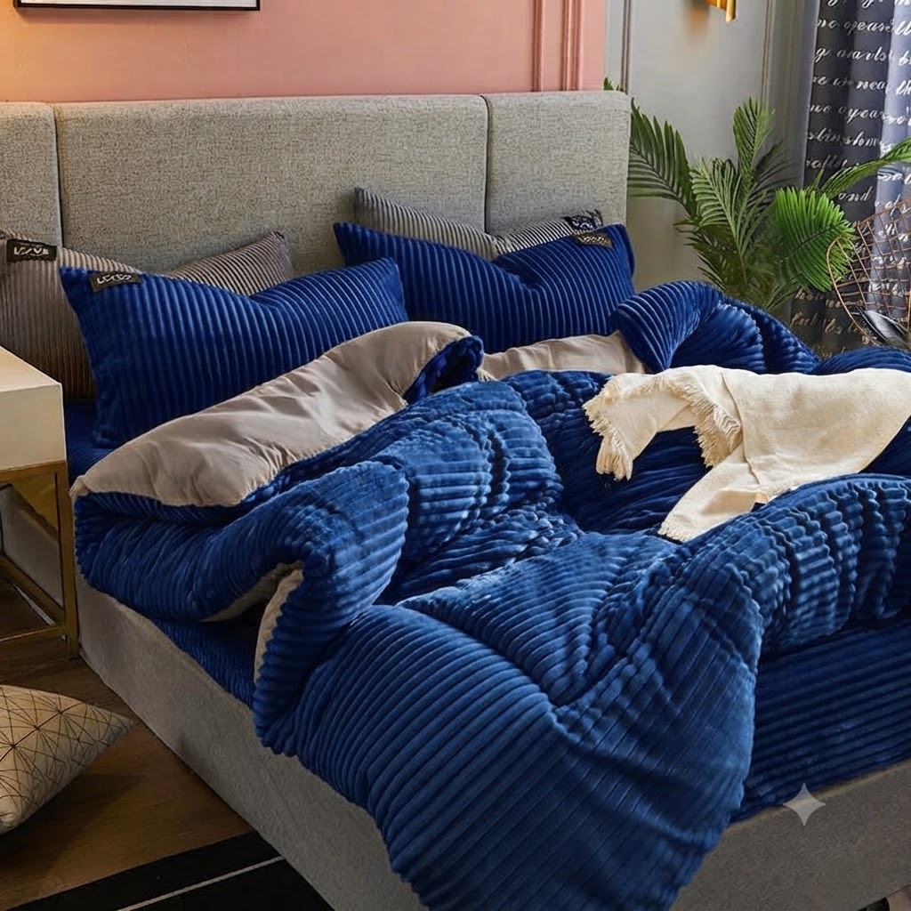 π₯ Luxury Royal Velvet King Size Duvet Set (4PCS) β Ultra Soft, Warm & Elegant - Image 2
