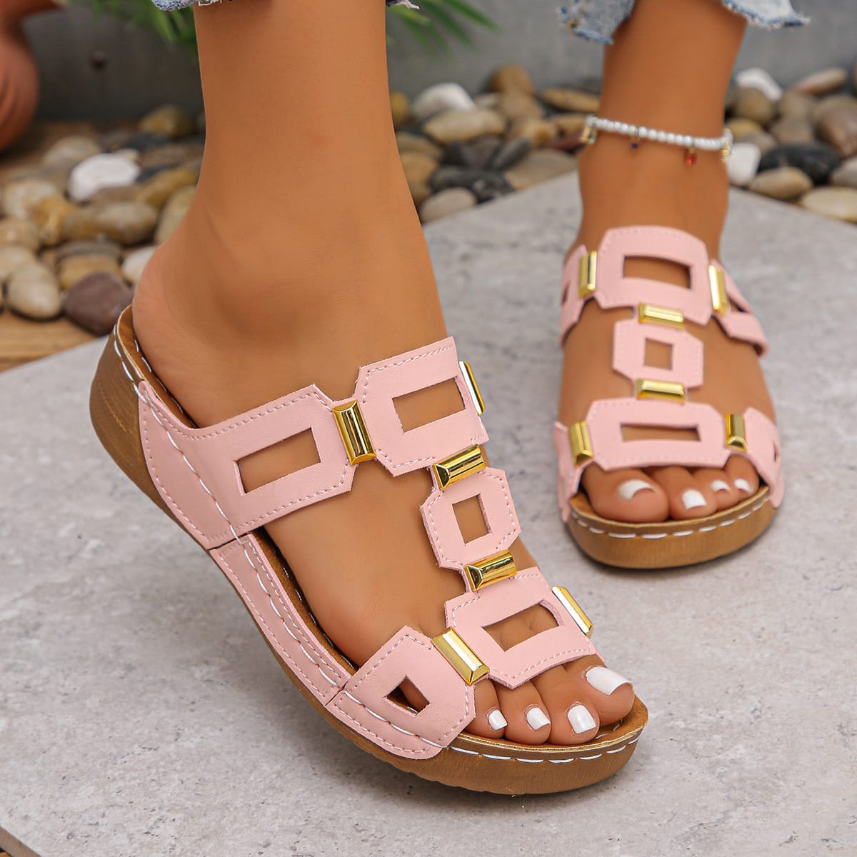 👑 GoldLink™ Premium Comfort Platform Sandals – Stylish, Lightweight & All-Day Support - Image 10