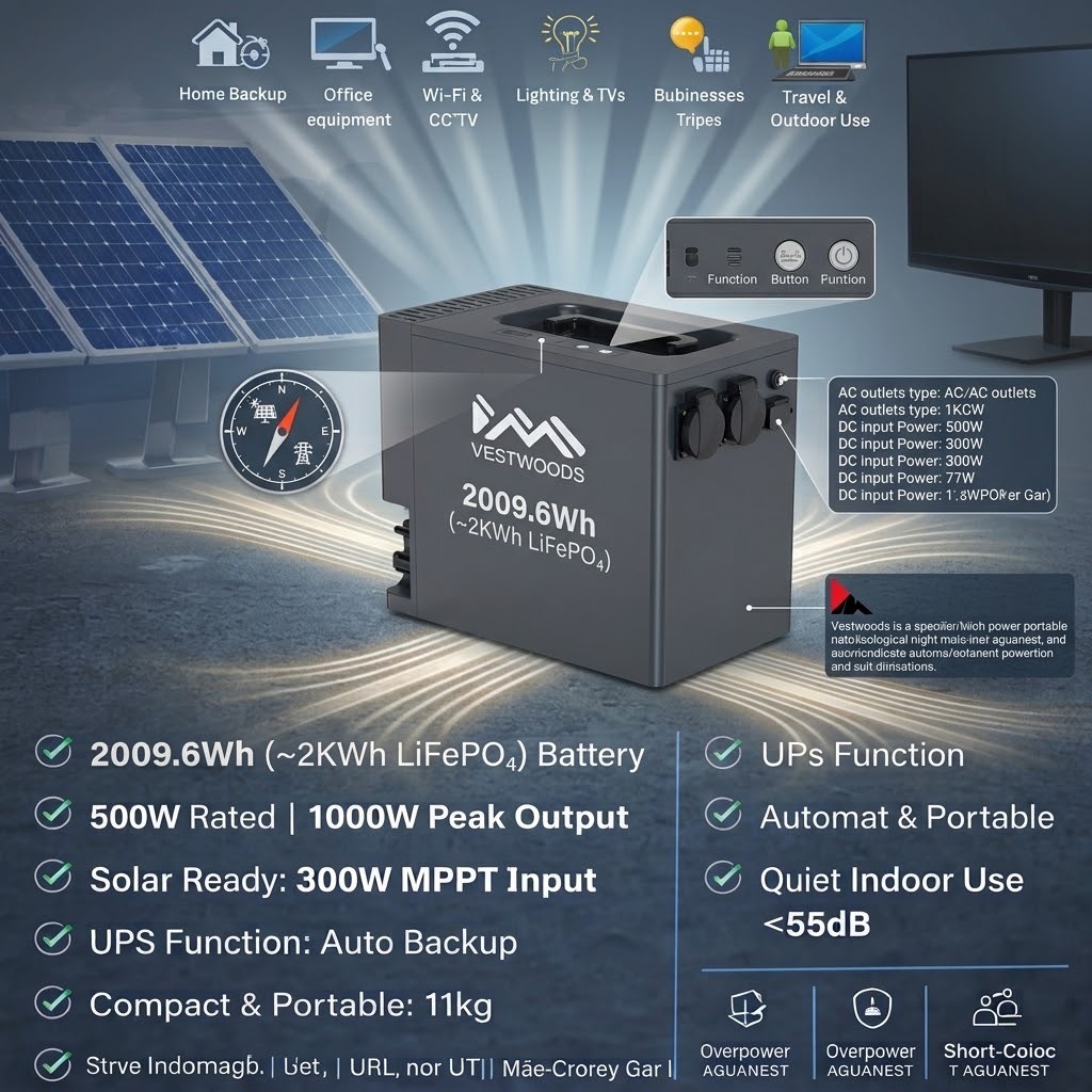 PowerNestβ’ 2kWh & 1kWh Lithium Home Backup Power Station ππ - Image 5